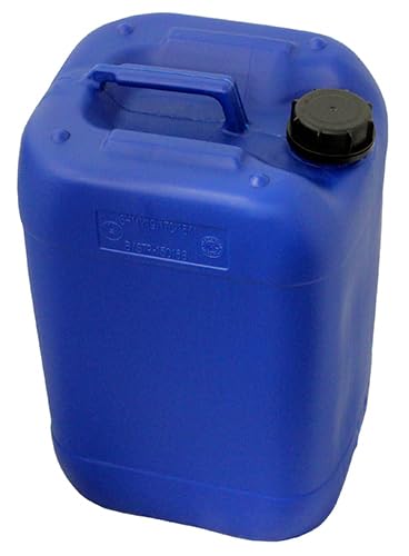 25 LT Blue (6.6 Gal) Jerrican Din61(mm), GEST Style# 2 | Tamper Evident Screw Cap | UN Rated 3H1 | BPA Free | Perfect Container to Ship Chemicals & Liquids | Easy Stacking HDPE Containers | Pack of 6