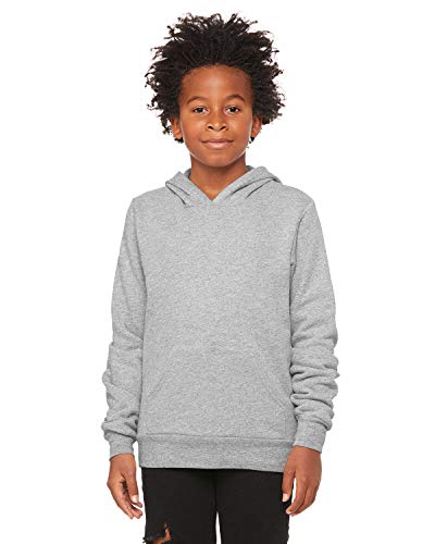 Bella + Canvas Youth Sponge Fleece Pullover Hooded Sweatshirt M ATHLETIC HEATHER