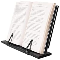 H&S Recipe Book Stand – Adjustable Text or Recipe Book Holder – Stand for Display or Desk – Metal Cookbook Rest – Bound Document Holder – Space-Saving Design with 7 Angles