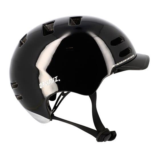 Casque urbain Optimiz O370 noir brillant clignotant led vélo trottinette taille M