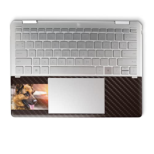 Image of MightySkins Carbon Fiber Skin Compatible with HP Spectre x360 14 inch (2022) Full Wrap Kit - German Shepherd | Protective, Durable Textured Carbon Fiber Finish | Easy to Apply | Made in The USA