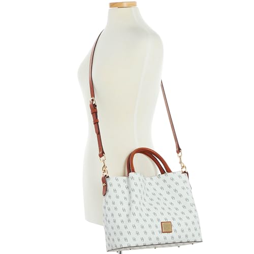 Dooney & Bourke Women's Gretta Brenna Satchel in Coated Cotton, Large Handbag with Adjustable & Detachable Shoulder Strap4