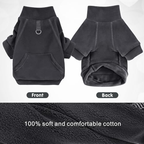 Chandail en polaire noir XXL pour grand chien avec anneau de laisse Idepet