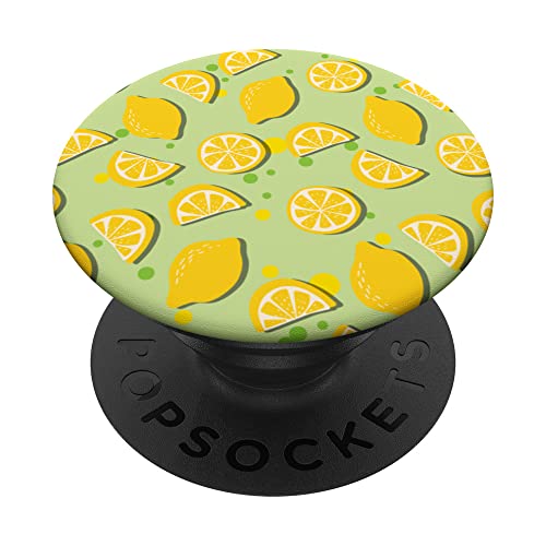 Lemon Slice Citrus Yellow Fresh Fruits Summer Pattern Popsockets Swappable Popgrip #TOP15