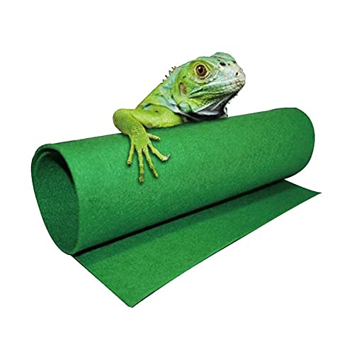 HACRAHO 1 tapis doux vert pour reptile, tapis pour terrarium, literie, tapis pour tortues lézards, Lguana et autres petits reptiles, 80 x 40 cm