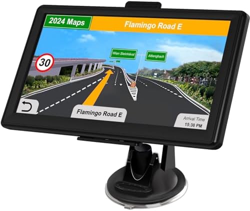 GPS Navigation for Car Truck - Navigation System 7 Inch Touchscreen Navigator with 2023 US/CA/MX Maps, Free Lifetime Map Updates, Voice Broadcast, Speed Camera Warning, Vehicle GPS Unit Handheld