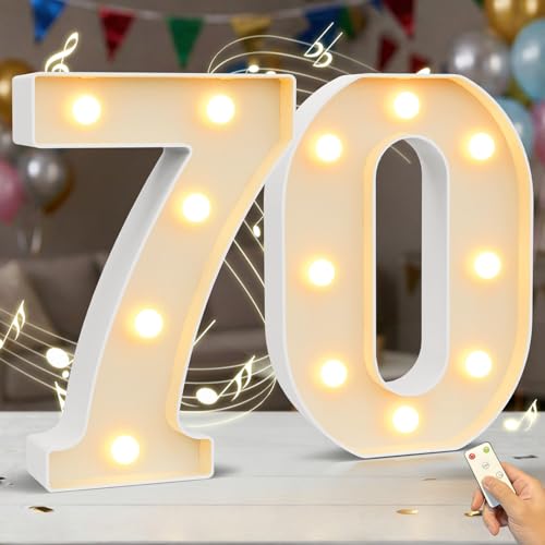 Chiffres lumineux pour anniversaire de mariage 70 ans et soirée musicale