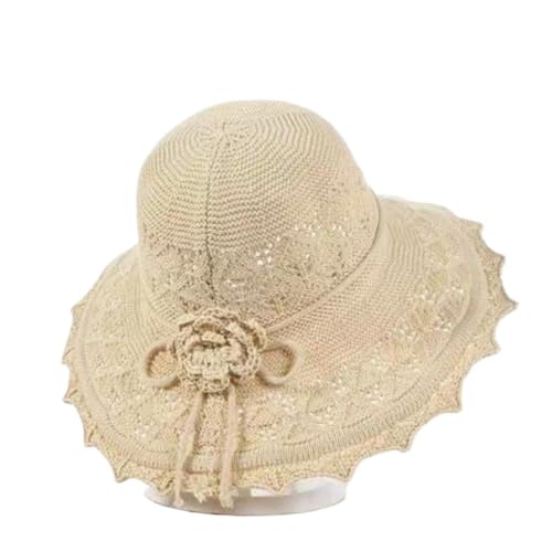 Chapeau de soleil pliable en paille d'été dense avec un très large bord