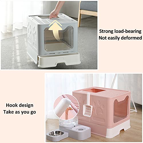 Arenero plegable cerrado para gatos tamaño mediano miniatura 6