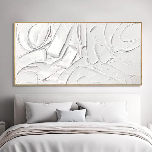 Image of Abstract Oil Painting Artwork Framed Canvas Art Maximalist Decor 24 inchx48 inch Modern Painting Wall Art Kitchen Decorations Wall White Office Decor