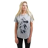 Disney Damen Minnie Sketch T Shirt, Grau, L EU