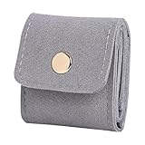 トラベルジュエリーポーチ - リングホルダー 旅行用 - バックル付き 折り畳み式 仕切り おしゃれ 収納 旅行用