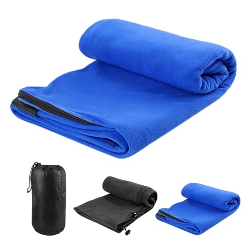 Saco Dormir, GHUAP Sabana Saco, 180×80cm Sleeping Bag, Cremallera Bidireccional, para Adultos, Ideal para Mochileros, Hoteles y Albergues (Azul)
