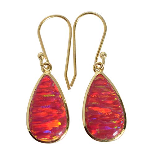 Opale de feu boucles d'oreilles argent sterling cadeau fait main