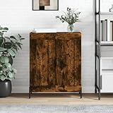 Fangmaliuyun Sideboard Räuchereiche 69,5x34x90 cm Holzwerkstoff mit Metall, modernes Design, viel Stauraum, platzsparend für Küche, Wohnzimmer, Flur und Esszimmer