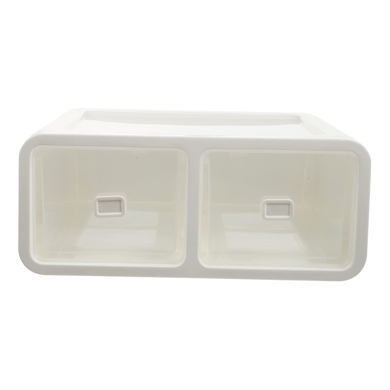 Boîte de Rangement Sous-vêtements Empilable 2 Compartiments en Pp Blanc Résistant Protection Chaussettes et Lingerie pour Placard Maison
