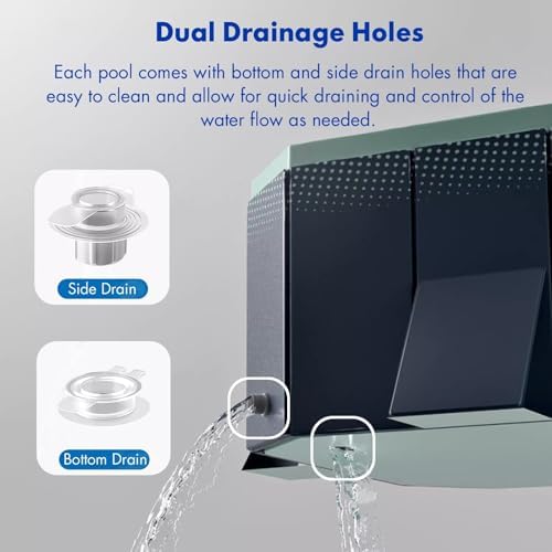 Above Ground Wood Frame Pool, Large Rectangular Outdoor Swimming Pool for Kids & Adults, 5ft to 13ft, Perfect for Backyard Relaxation & Summer Fun (Size: 2.6x1.7x0.7m)