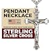Men's Crucifix Pendant Antique Silver Accents Cross Bar Edges- Pendant Only