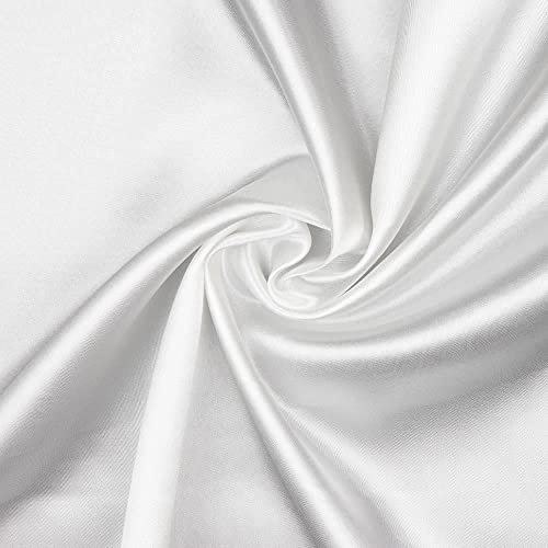 Tissu en polyester satiné liquide blanc rouleau 10m nappe et doublure vêtement