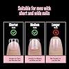 NOVO OVO Extra Short XS XXS Square Round Nail Tips for Wide and Short Nail Beds, Thick Full Cover False Nails Press on for Men Women, Soft Gel for Acrylic Fake Nails Extension kit, 16 Sizes x 320pcs #4