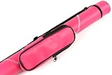 Funky Chalk Trendy HOT PINK Tubular 2 pc Pool Snooker Cue Case-Large Accessory Pocket Billardqueue-Koffer, 2 Stück, mit großer Zubehörtasche