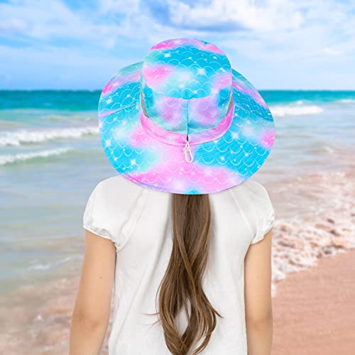 Icosy Kids Sun Hat, Mesh Bucket Uv Protection Toddler Beach Hat Kids Foldable Fishing Hat For Girls 2-8 Years Teal Purple thumb #1