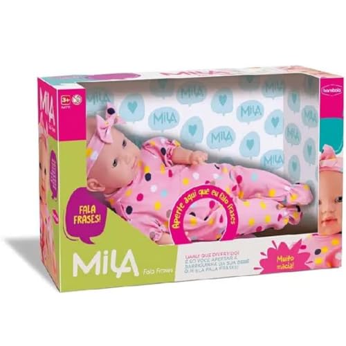 Boneca Interativa Mila Frases, 42cm de Altura, com Várias Frases e Design Encantador
