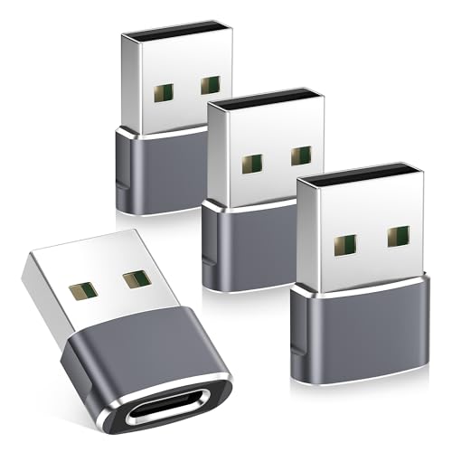 Basesailor iPhone 16 16e 15 Pro Max Car Charger Adapter 4Pack,USB to USBC Adapter Type C Female to A Male Converter for Airpods 4,Apple Watch 10/iWatch,iPhone 14 13 Plus,iPad Mini 7,Samsung Galaxy S25