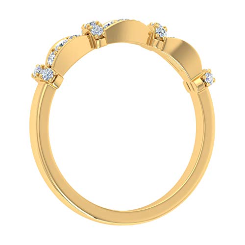 1/5 Carat Prong Set Diamond Wedding Band Ring in 10K Gold2