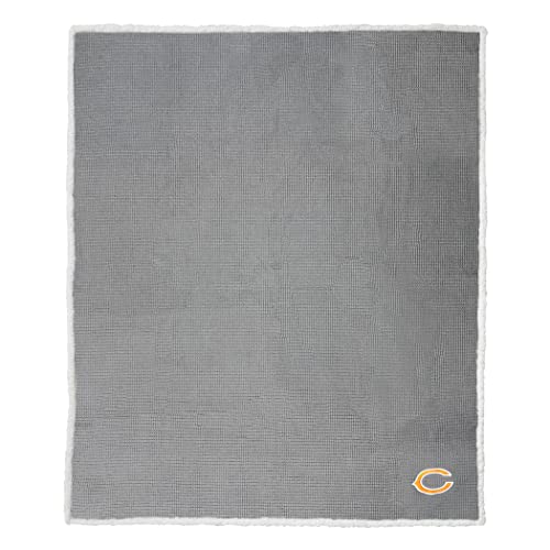 Northwest NFL Chicago Bears Unisex-Adult Subtle Waffle Sherpa Throw Blanket, 50" x 60", Team Colors