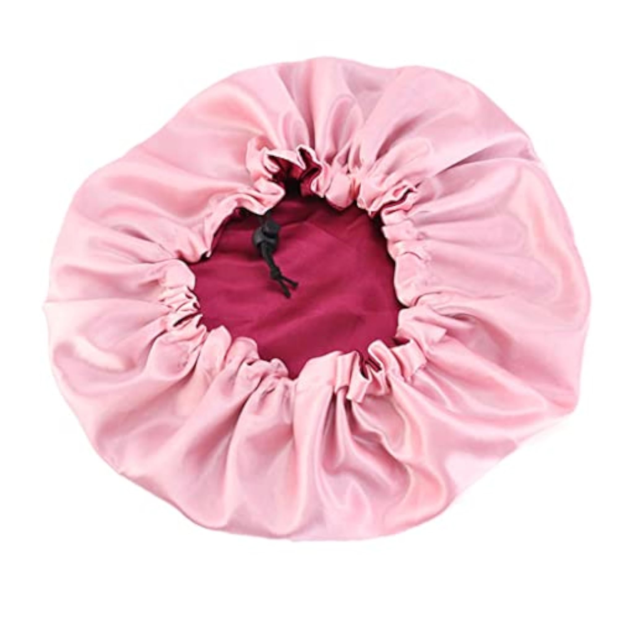 Elastic Satin Night Sleep Cap for Women, Wine Red