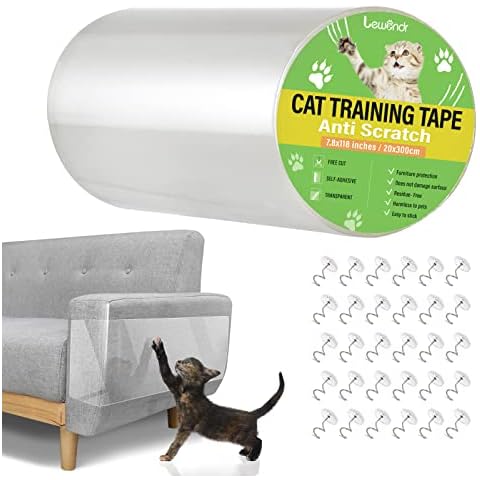 Lewondr Katze Kratzschutzfolie, 20 x 300 cm Transparentes Sofa Kratzschutz Pad Cover