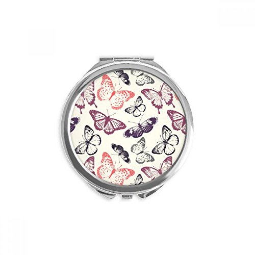 Miroir portable maquillage rose papillon petit miroir main rond