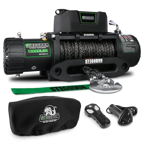 Winch eléctrico 13000lb con cuerda sintética y control remoto miniatura 1