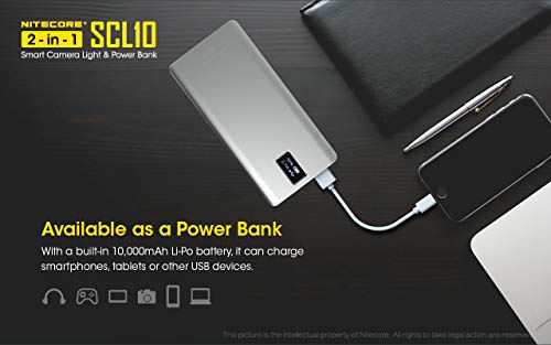 Nitecore SCL10 lámpara de cámara LED RGB recargable con función de power bank USB 7
