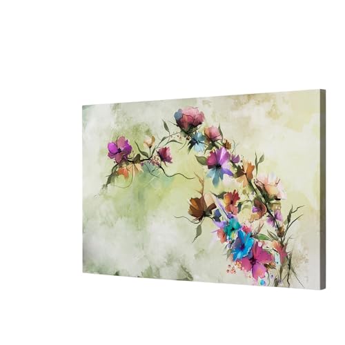 Stunning Abstract Spring Fowers Canvas Wa Art, Modern Fower Print,