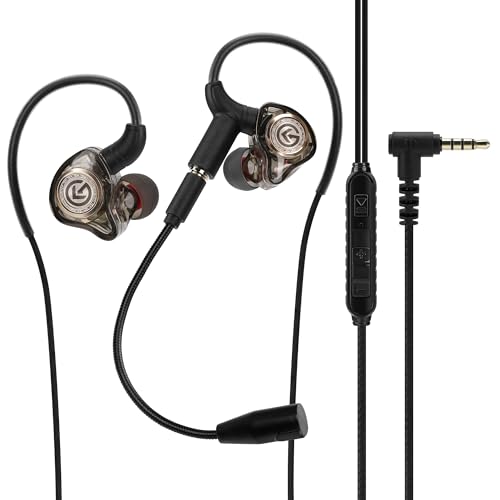 GEEKRIA Auriculares para juegos con micrófono desmontable, auriculares intrauditivos con cable de 3.5 mm, auriculares estéreo con aislamiento de ruido compatibles con PC, PS5, PS4, Xbox X/S/One