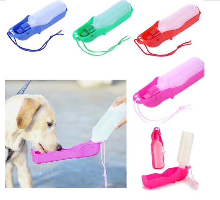 Genérico Botella Bebedero Portátil de Agua para Perros de 250 ml. Bebedero de Viaje para Mascotas. Antigoteo. Extensible....