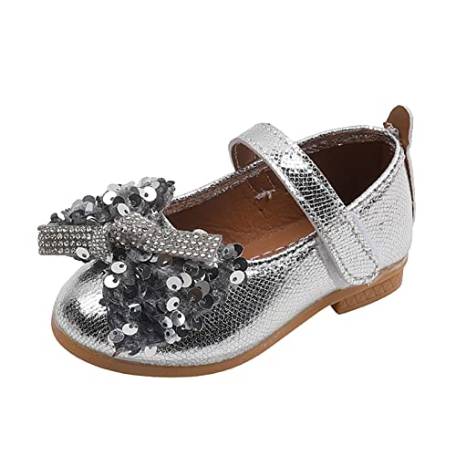 EnJoCho Baby Breathable Shoes Summer And Autumn Fashion Girls Casual Shoes Solid Color Bow Rhinestones Sequins Shiny Shoes
