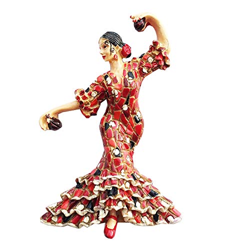 Aimant de réfrigérateur 3D en forme de danseuse de flamenco en Espagne, fait à la main, décoration de la maison et de la cuisine