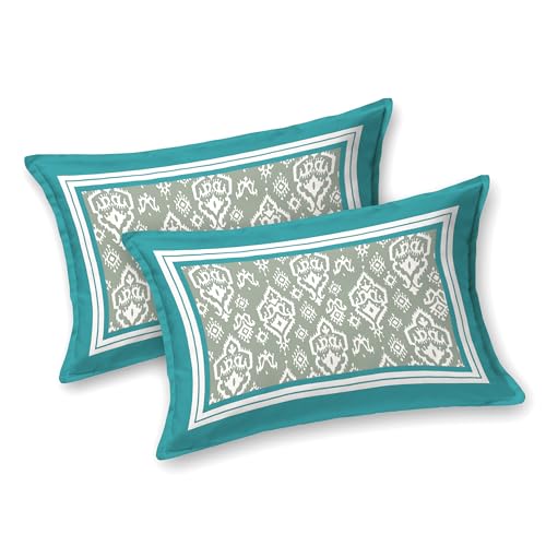 Image of BLOCKS OF INDIA Hand Block Printed 300 TC Cotton Super King Size Bedsheet(106 x 106) (Multi 18)