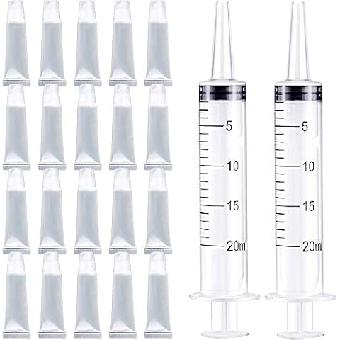 20Pcs Empty Refillable 10ml Mini Clear Lip Gloss Balm Cosmetic Containers With Syringe for DIY Lip Gloss Cover