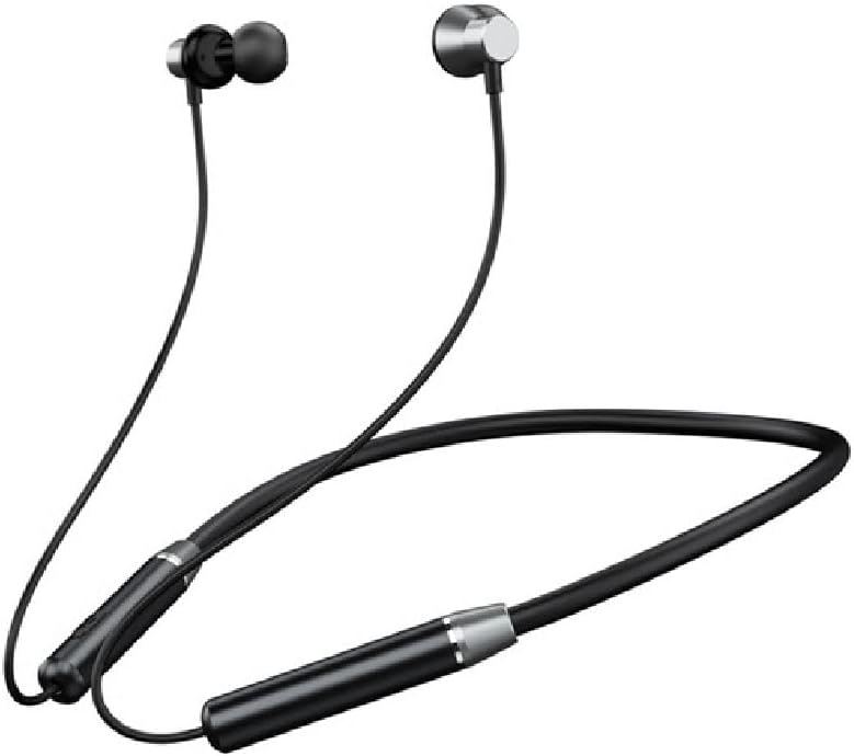 Bluetooth 5.0 Neckband Headphones Sports Running Wireless in-Ear Headphones with Mic Call, HiFi Stereo Deep Bass Music Headset, 10 Mm Drivers, 9H Play Time,Black