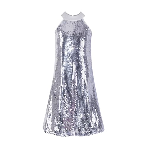 Image of WELAKEN Girls Ombre Sequin Dress Sparkly Fancy Short Puff Sleeves Gradient Party Dress