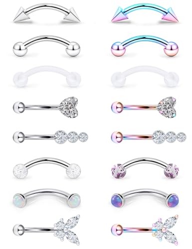 Tkzndnm Rainbow Eyebrow Jewelry image
