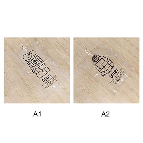 SLDHFE Bolsas colgantes de almacenamiento al vacío Paquete de 4 bolsas que ahorran espacio Bolsas de compresión al vacío para selladores con gancho para colgar para abrigos Cover