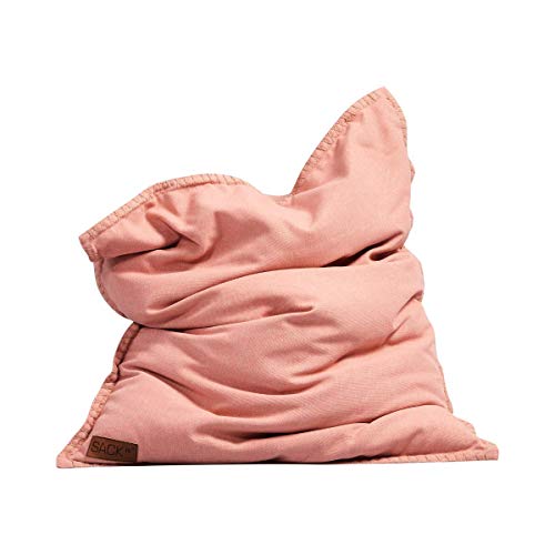 SACKit - Cobana Beanbag - Sitzsack für drinnen oder draußen - Quadratischer Indoor/Outdoor Sitzsack perfekt für den Garten, das Wohnzimmer oder gaming im Jugendzimmer - 115 x 140 cm - Rosa Cover