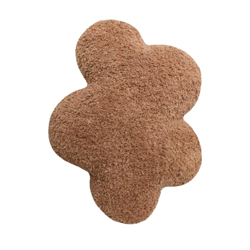 Lorena Canals Floor Cushion Clouds Chestnut for Cute Bedroom Decor, Nursery, Living Rooms. Handmade. Cotton. Size: 1' 4'' x 1' 8''