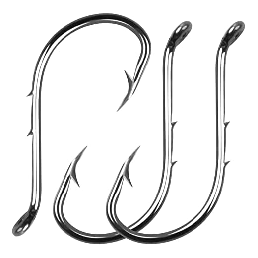 100pcs Octopus Baitholder Fishing Hooks, Sharp Barbed Beak Fish Hooks Black High Carbon Steel Circle Jig Hook (Size 8#)
