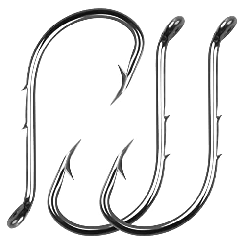 Hameçons de pêche pieuvre en acier à haute teneur en carbone noir 3/0